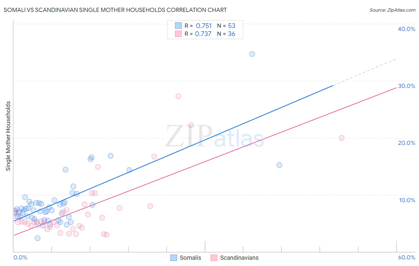 Somali vs Scandinavian Single Mother Households