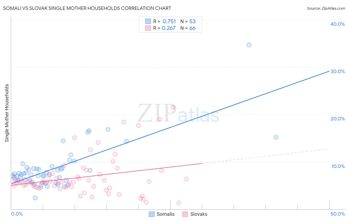 Somali vs Slovak Single Mother Households