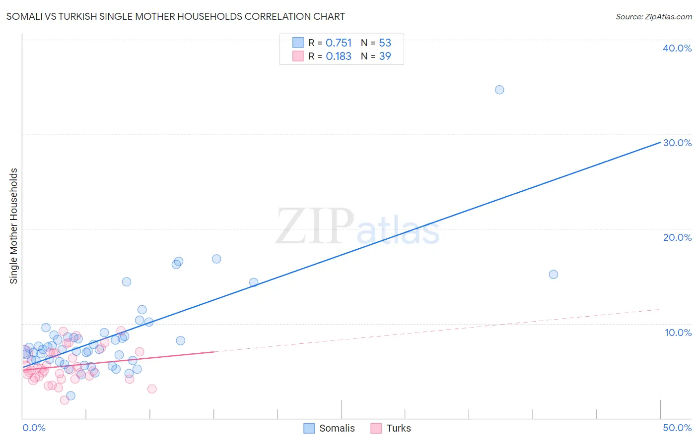 Somali vs Turkish Single Mother Households