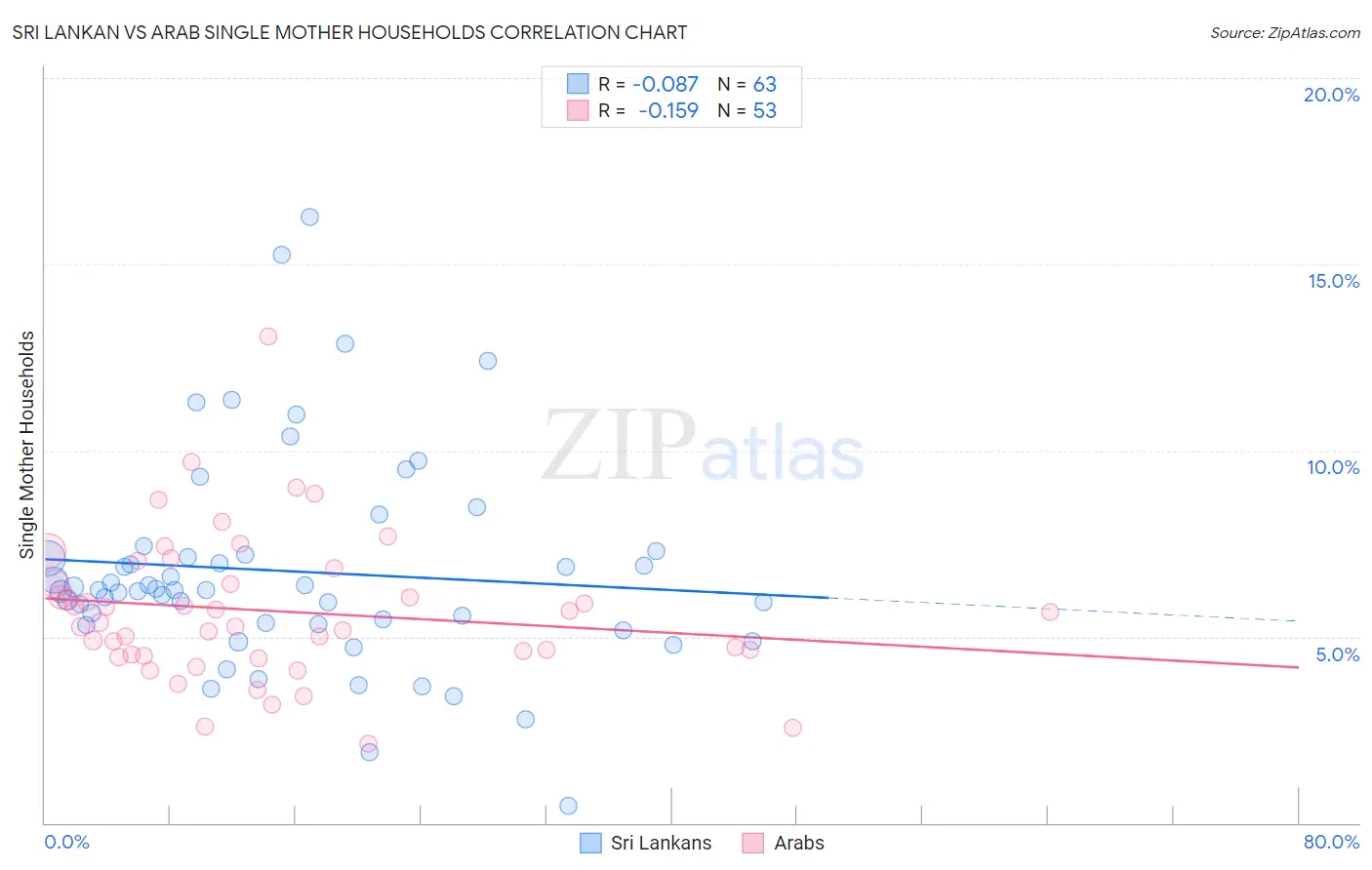 Sri Lankan vs Arab Single Mother Households