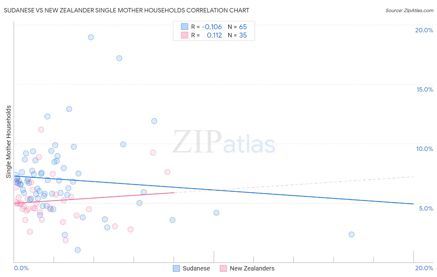 Sudanese vs New Zealander Single Mother Households