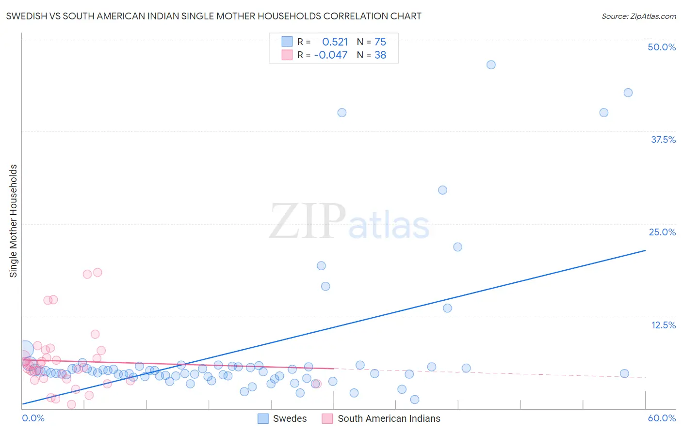 Swedish vs South American Indian Single Mother Households