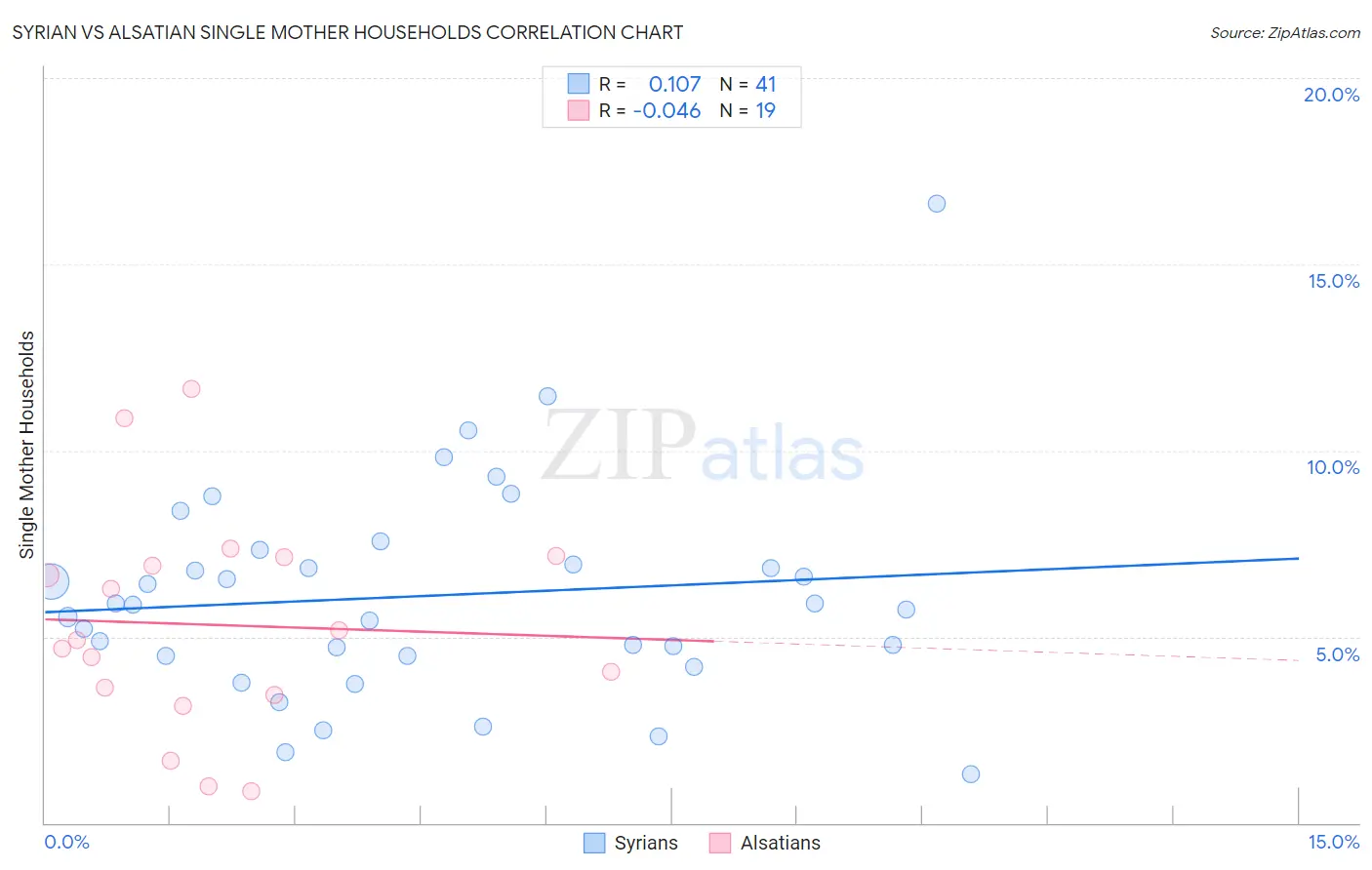 Syrian vs Alsatian Single Mother Households