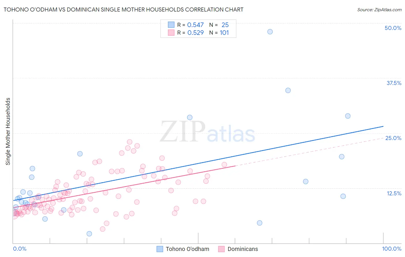 Tohono O'odham vs Dominican Single Mother Households