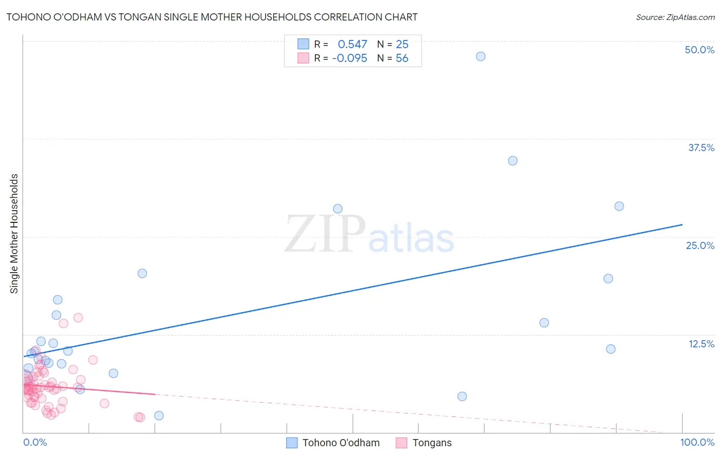 Tohono O'odham vs Tongan Single Mother Households