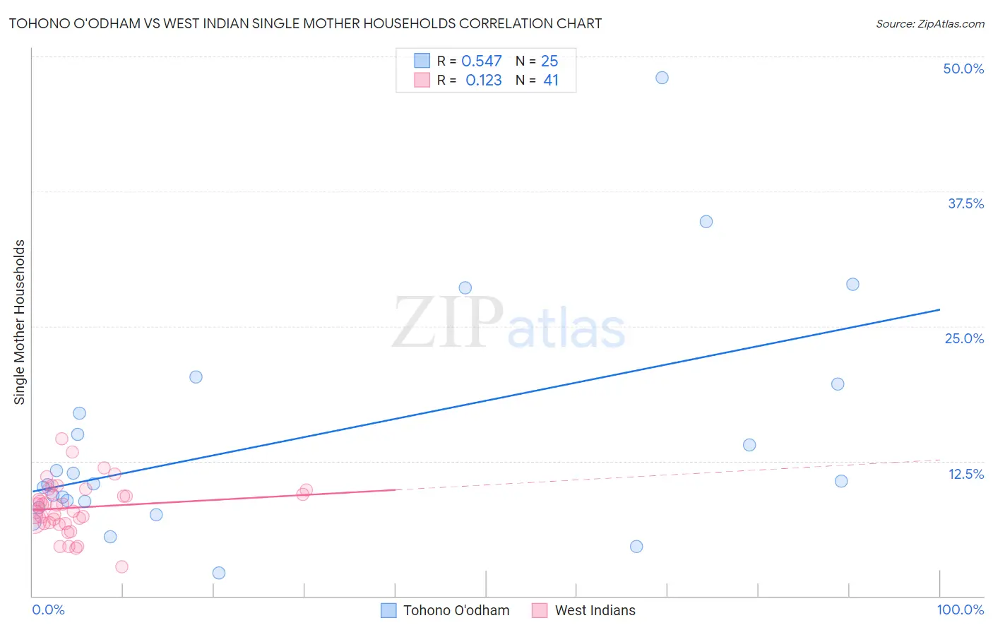 Tohono O'odham vs West Indian Single Mother Households