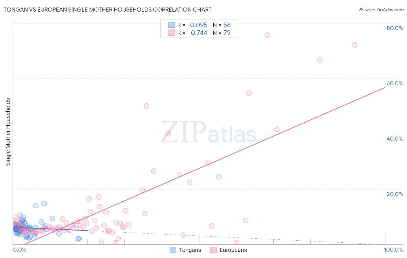 Tongan vs European Single Mother Households