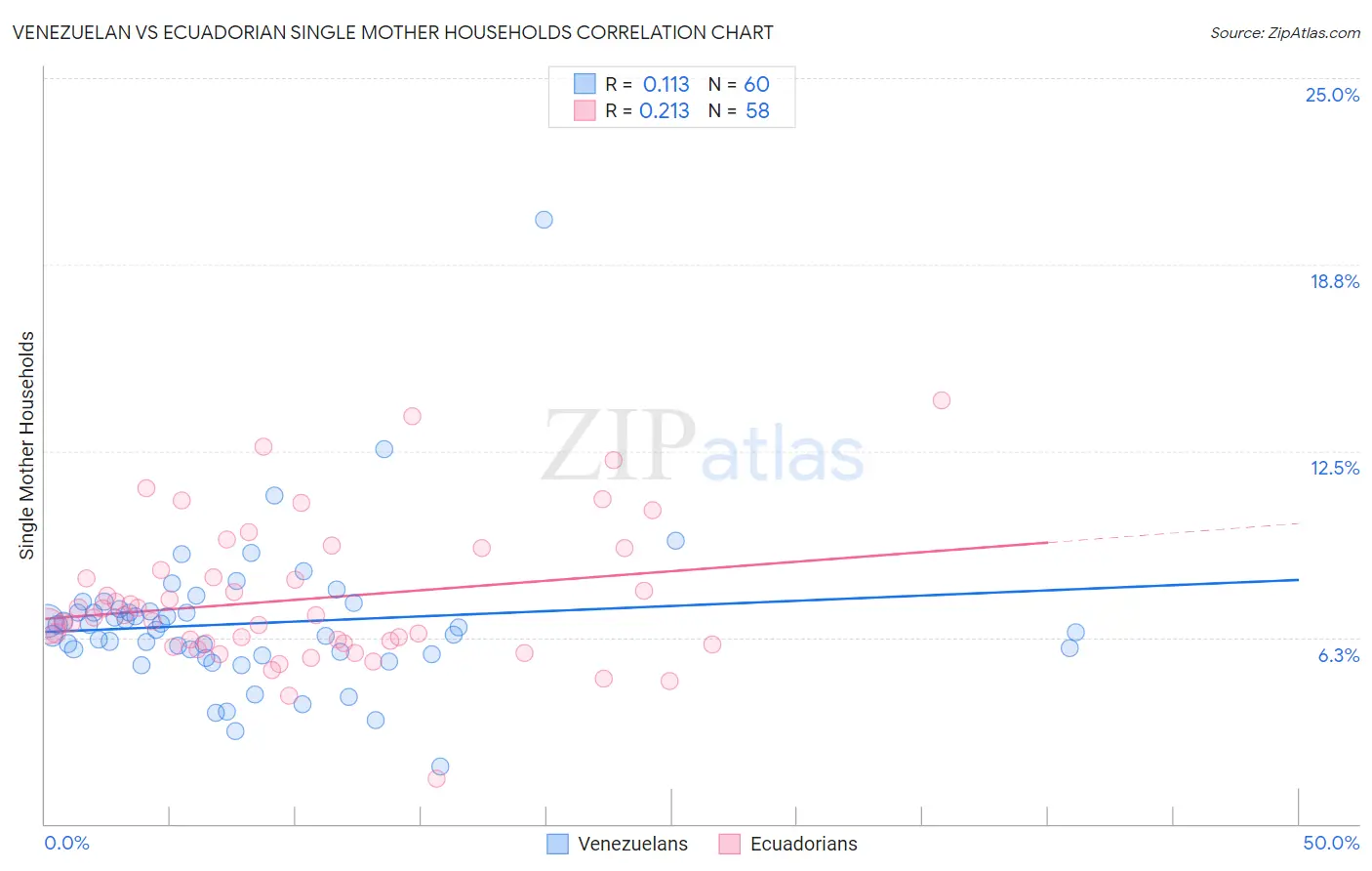 Venezuelan vs Ecuadorian Single Mother Households
