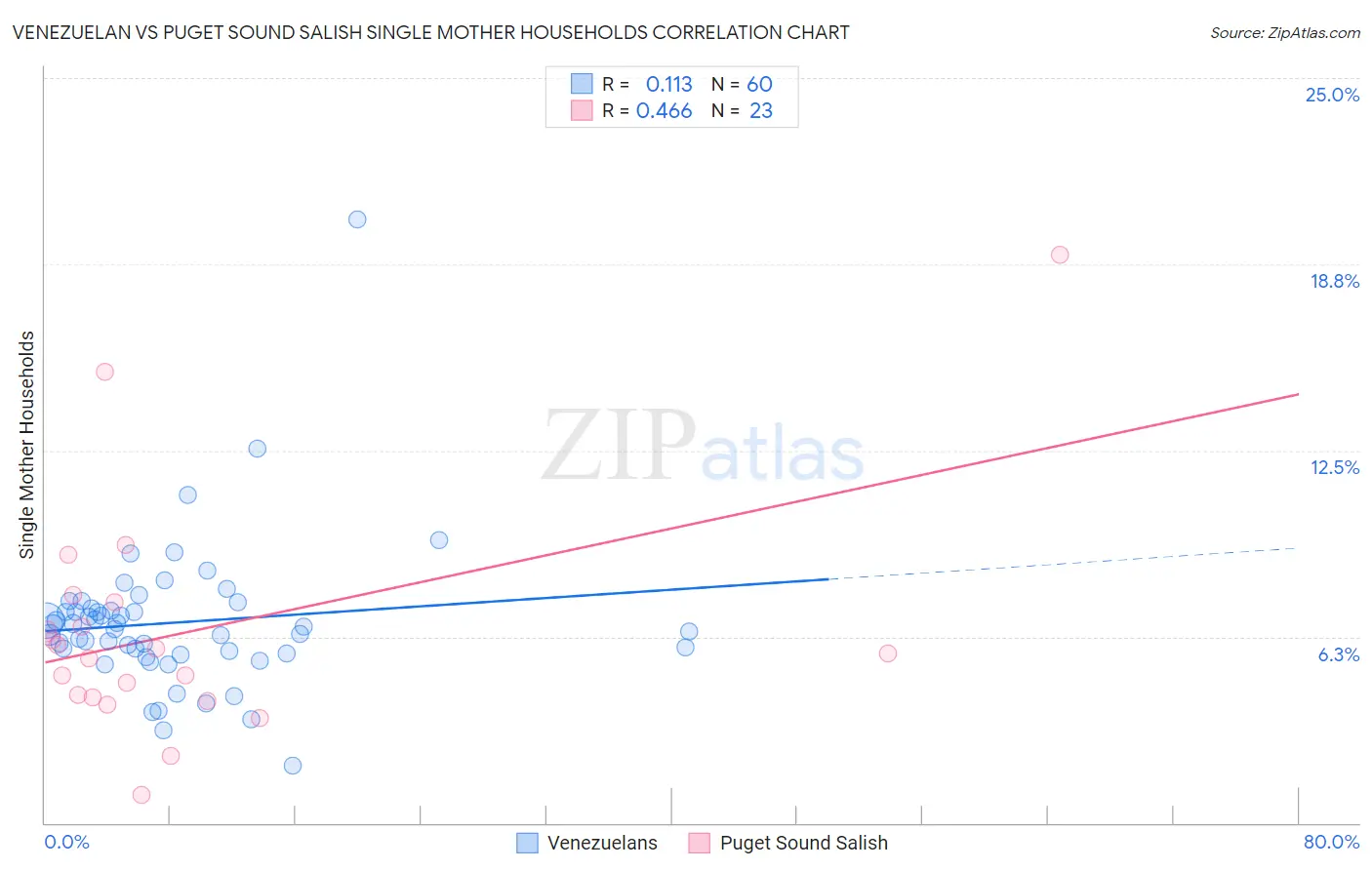 Venezuelan vs Puget Sound Salish Single Mother Households