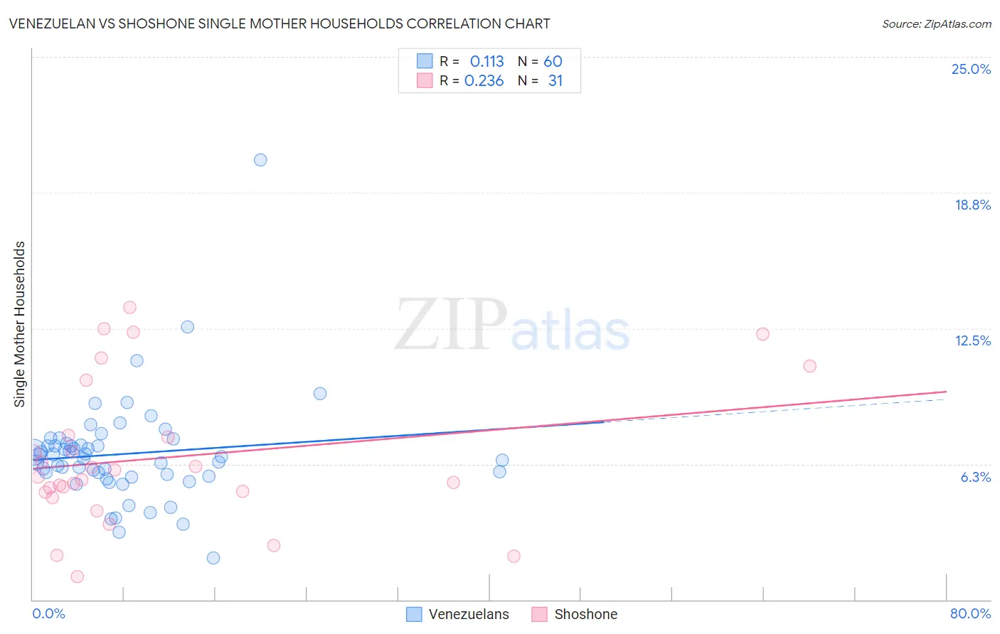 Venezuelan vs Shoshone Single Mother Households