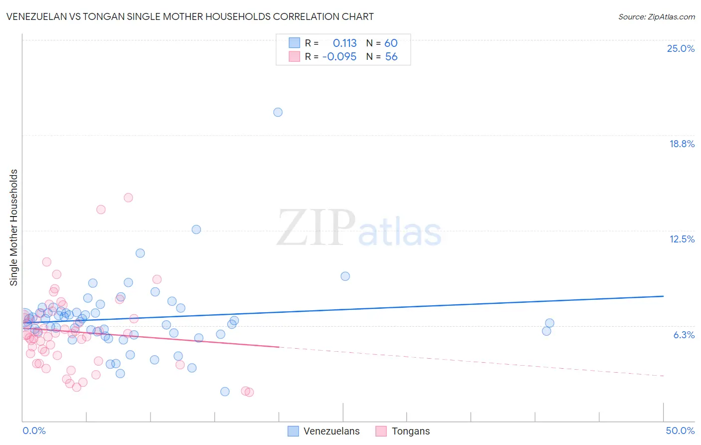 Venezuelan vs Tongan Single Mother Households