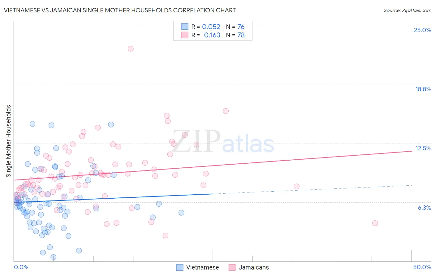 Vietnamese vs Jamaican Single Mother Households