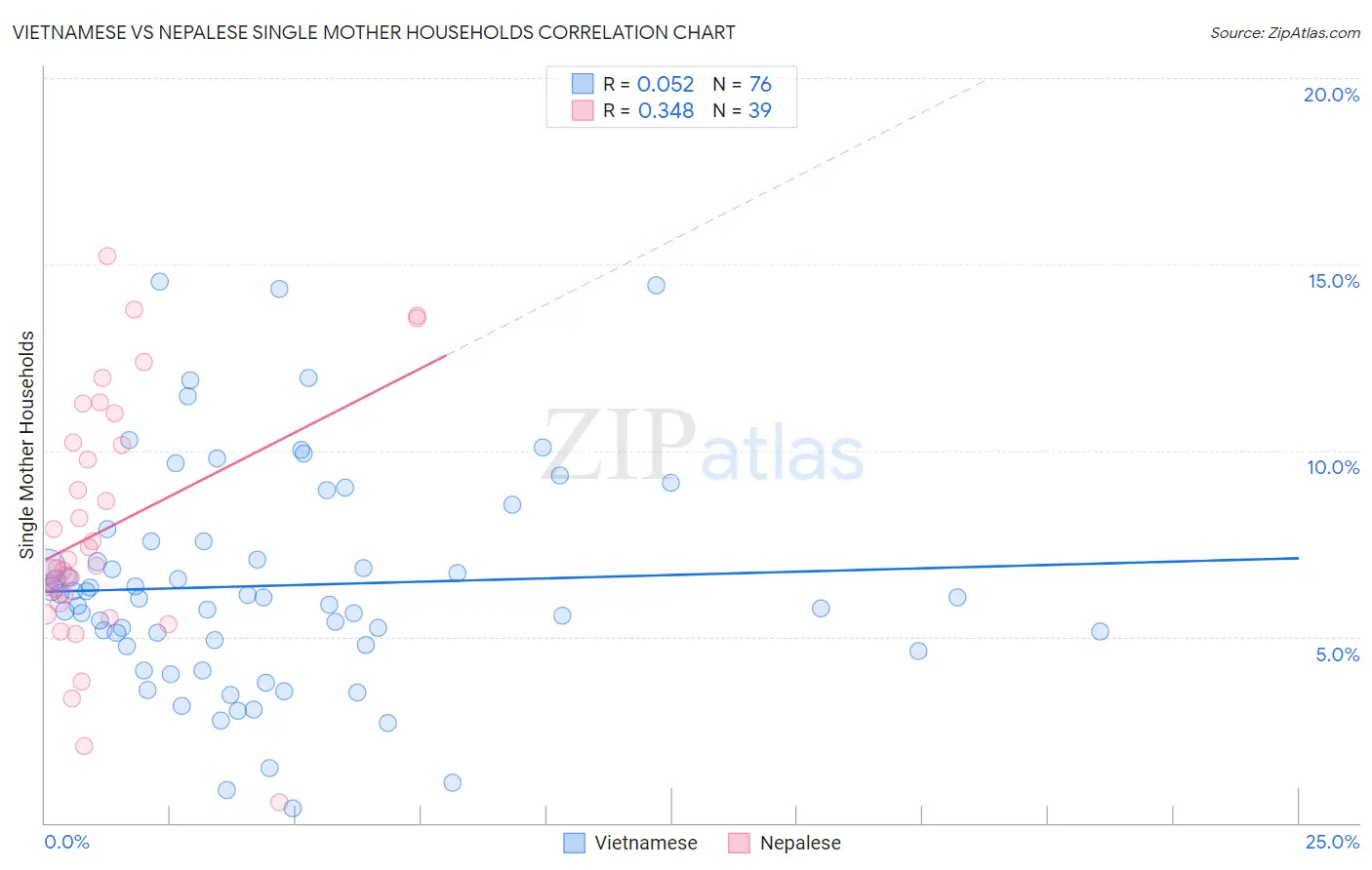 Vietnamese vs Nepalese Single Mother Households