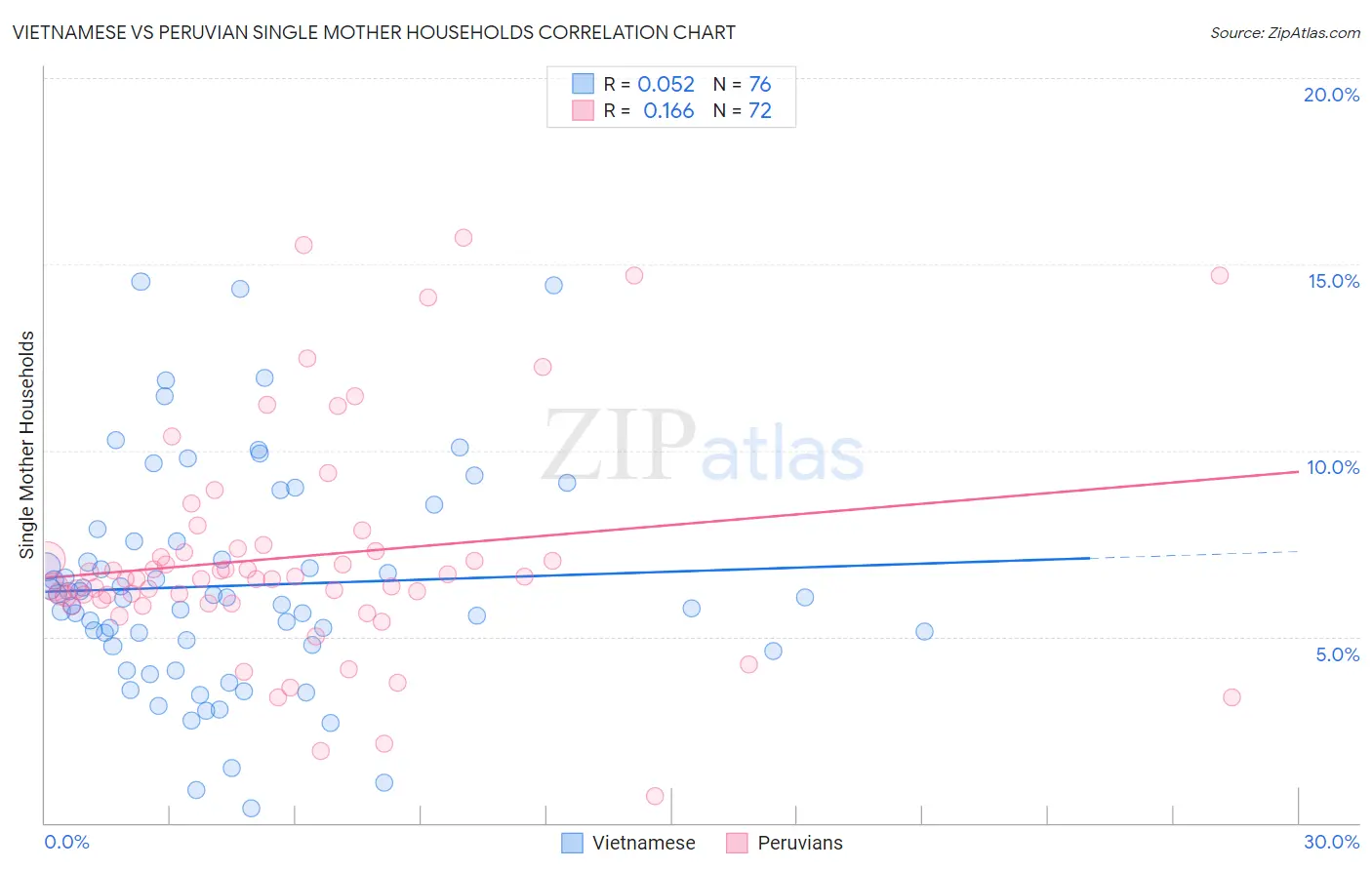 Vietnamese vs Peruvian Single Mother Households
