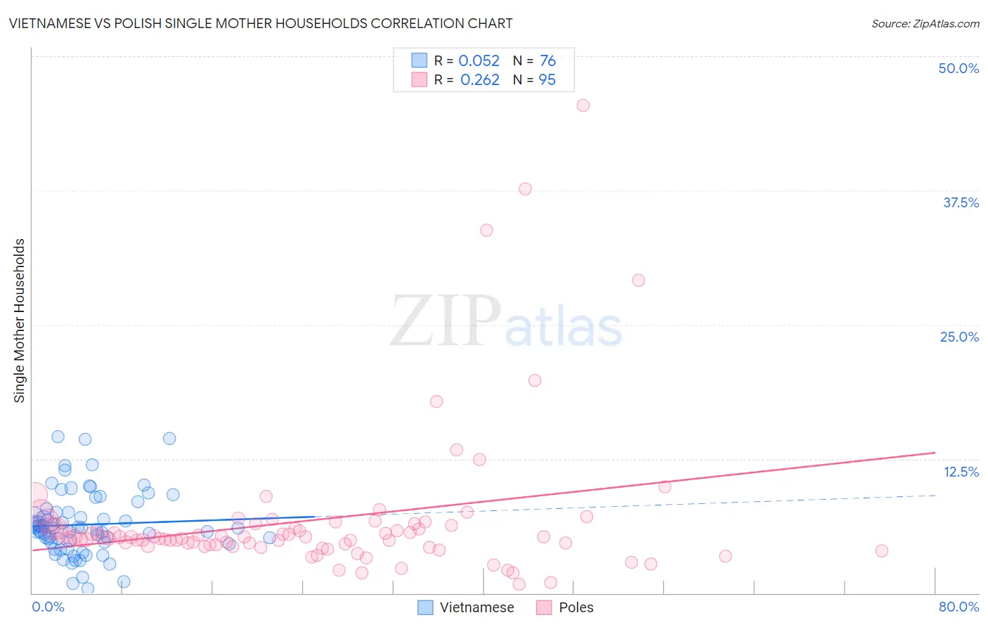 Vietnamese vs Polish Single Mother Households