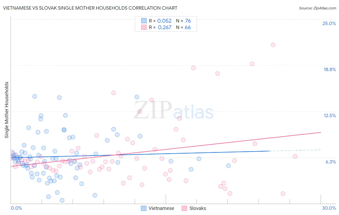 Vietnamese vs Slovak Single Mother Households
