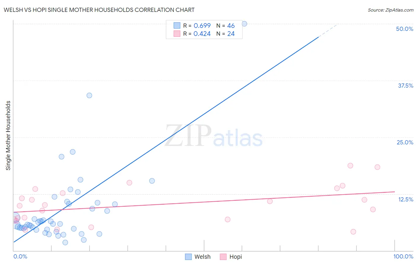 Welsh vs Hopi Single Mother Households