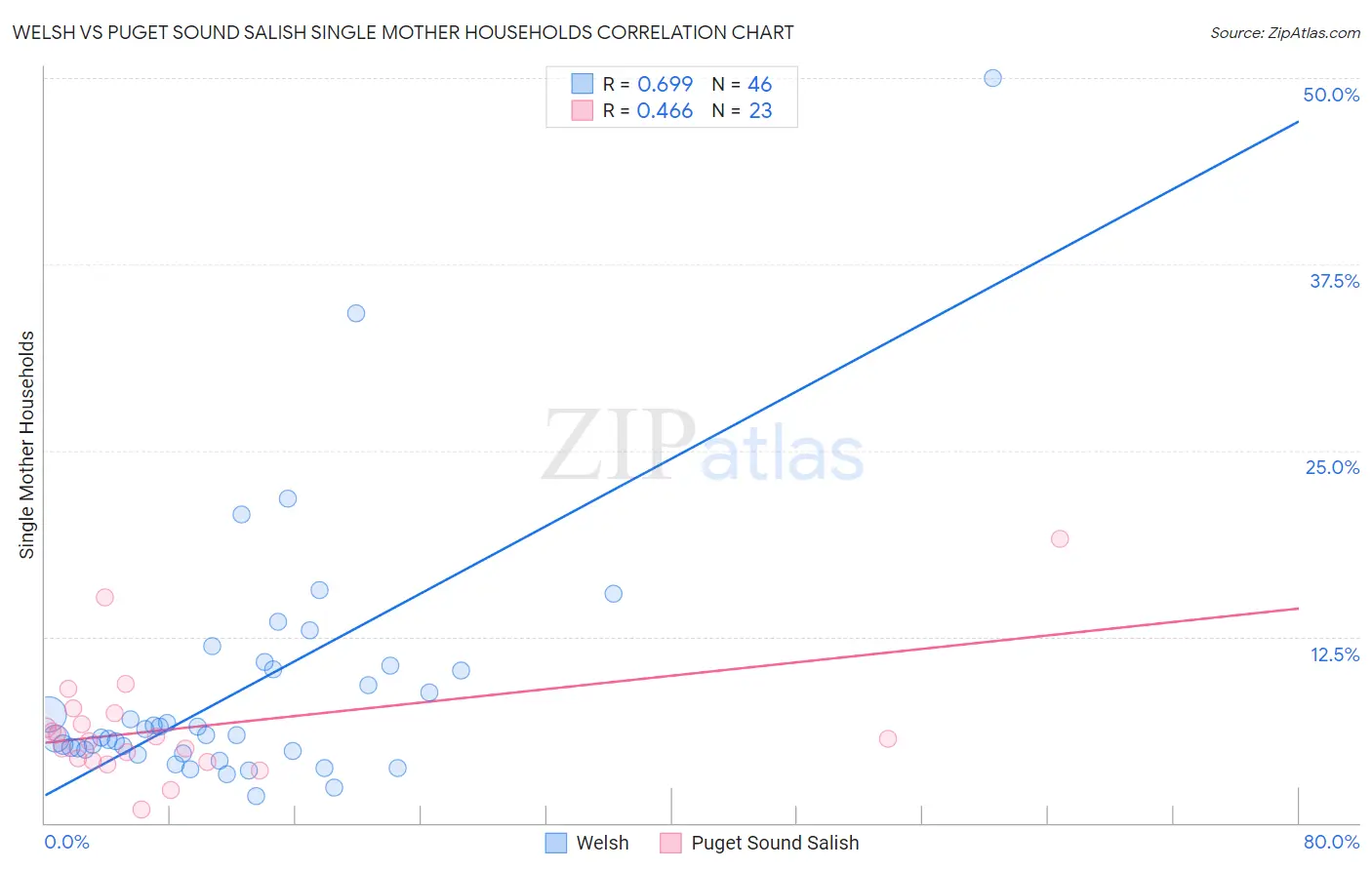 Welsh vs Puget Sound Salish Single Mother Households