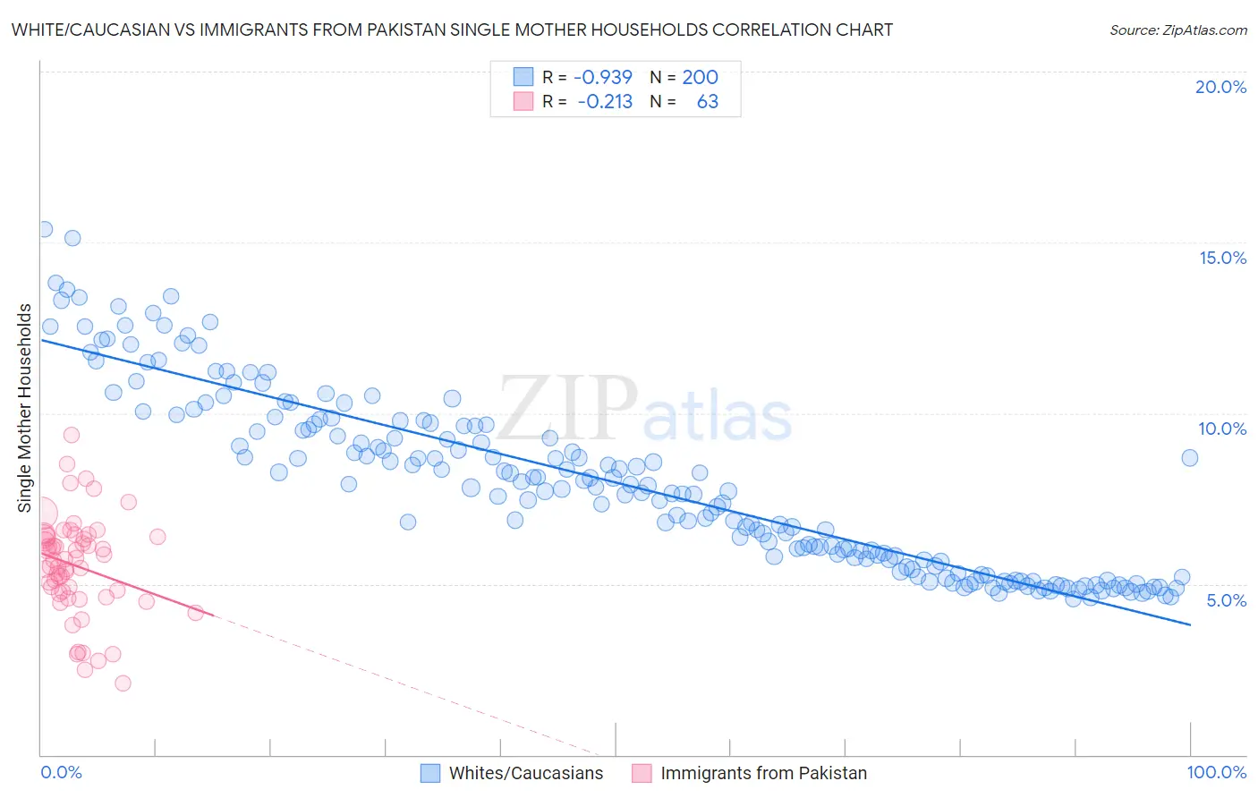 White/Caucasian vs Immigrants from Pakistan Single Mother Households