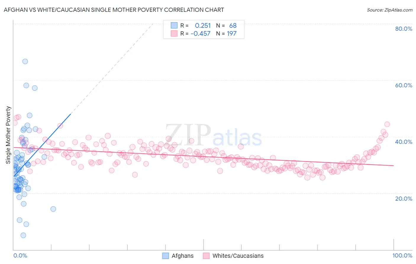Afghan vs White/Caucasian Single Mother Poverty