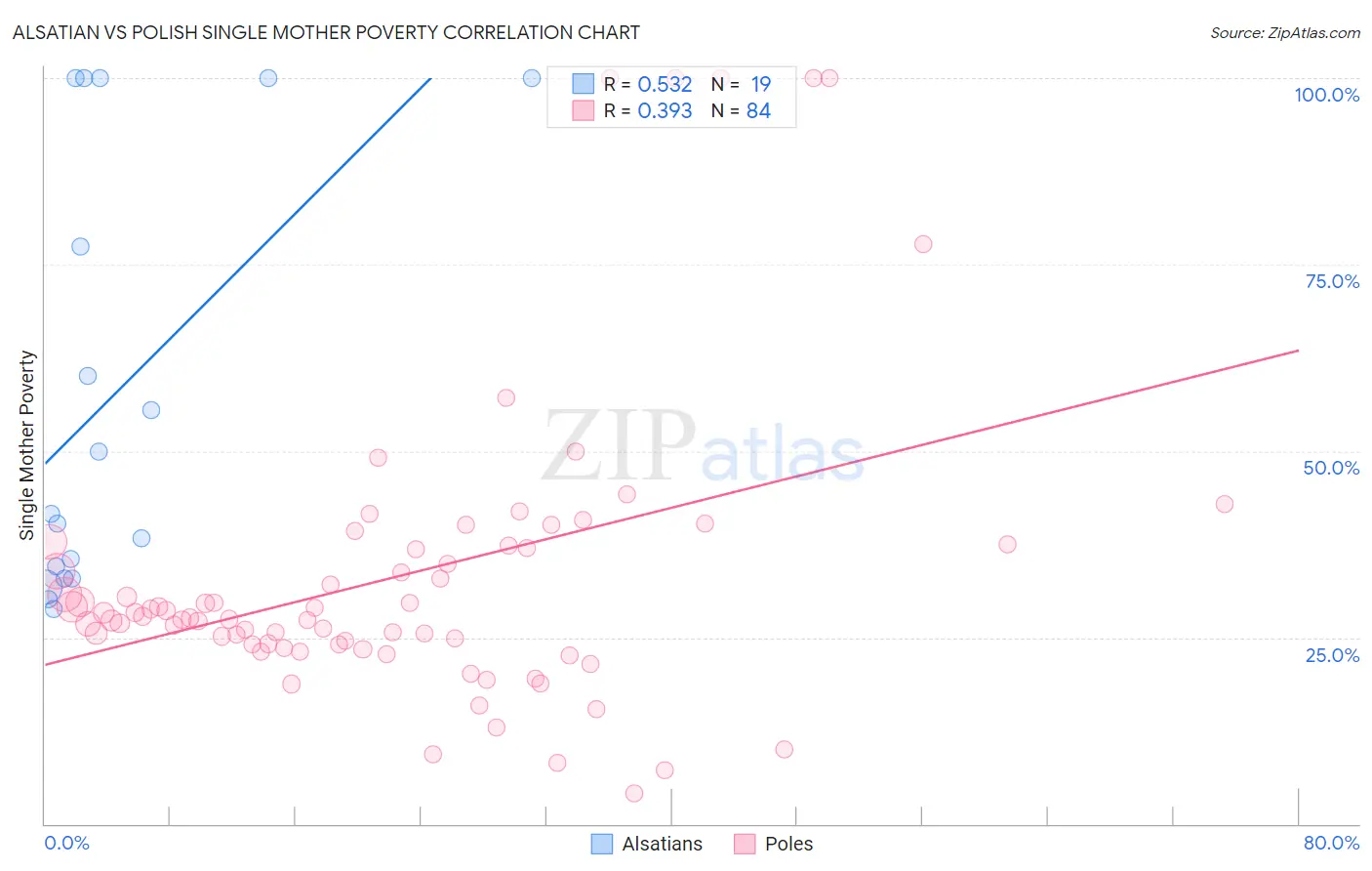 Alsatian vs Polish Single Mother Poverty
