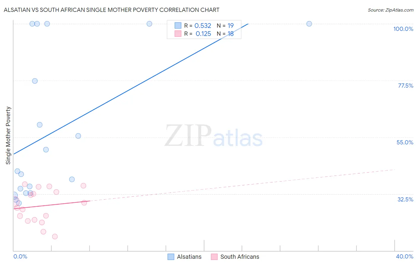 Alsatian vs South African Single Mother Poverty