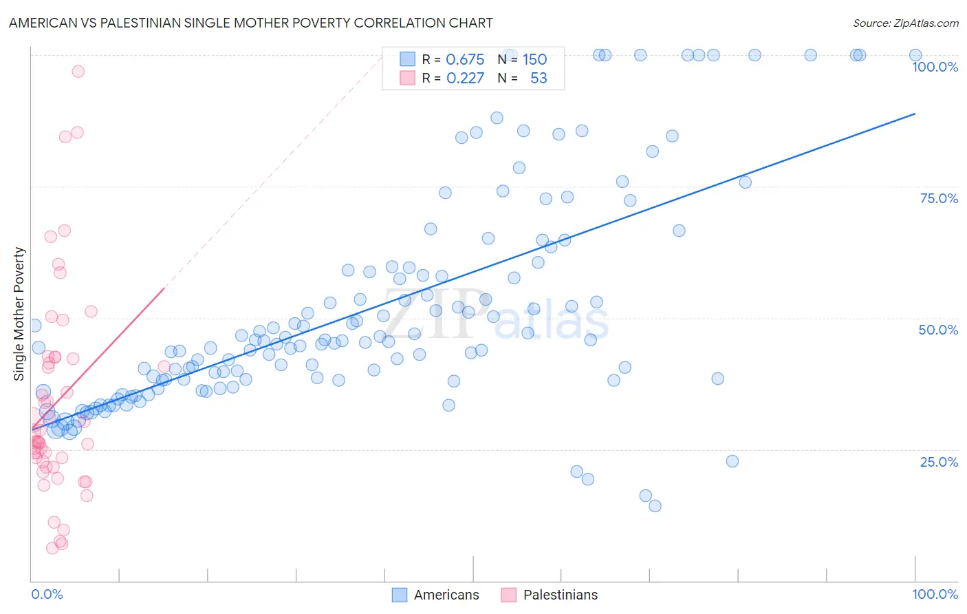 American vs Palestinian Single Mother Poverty
