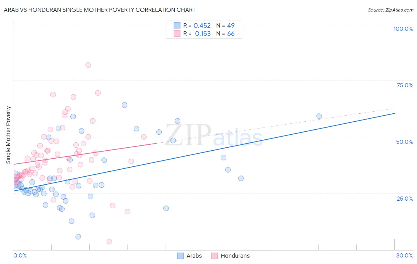 Arab vs Honduran Single Mother Poverty