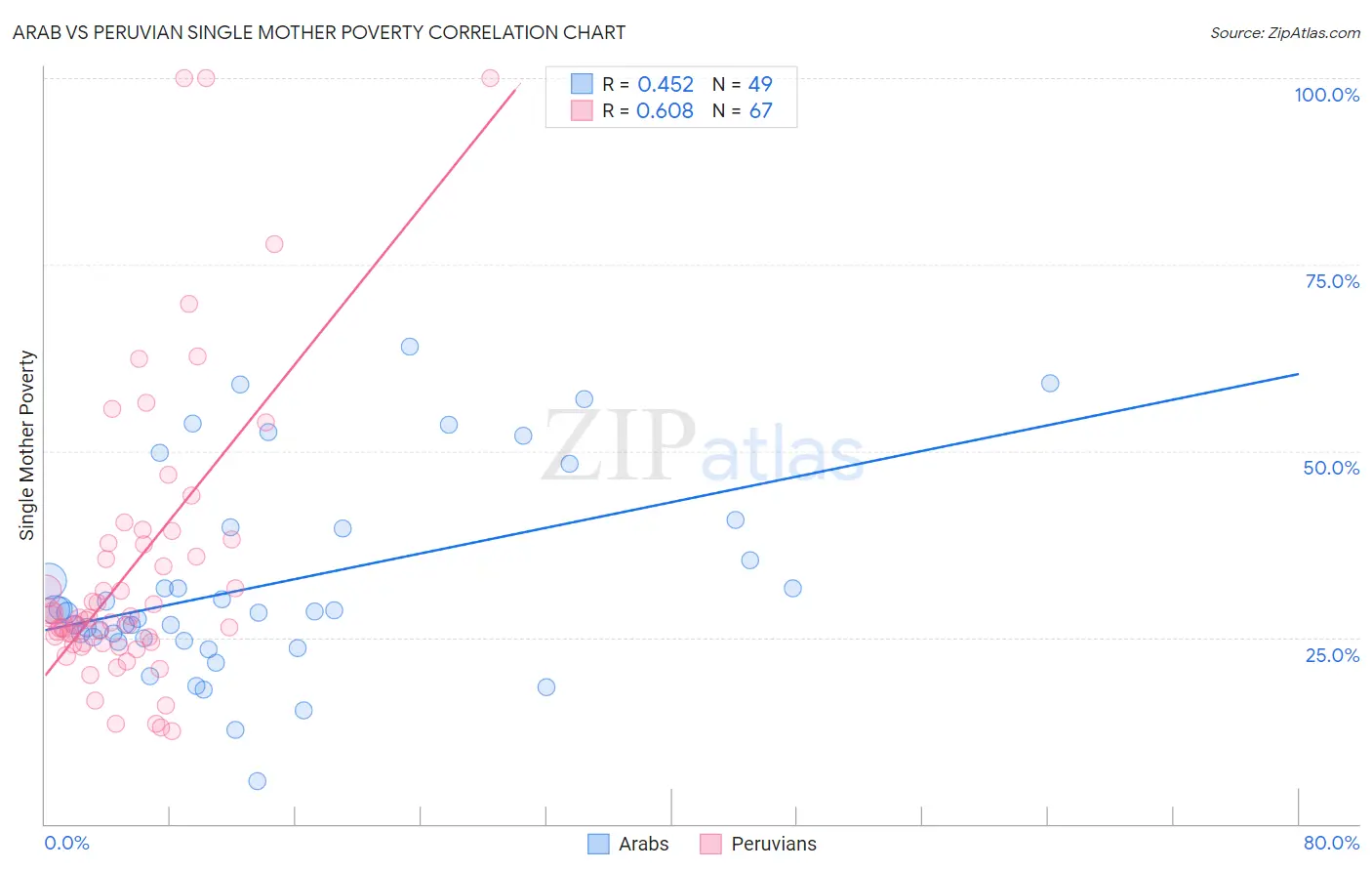 Arab vs Peruvian Single Mother Poverty