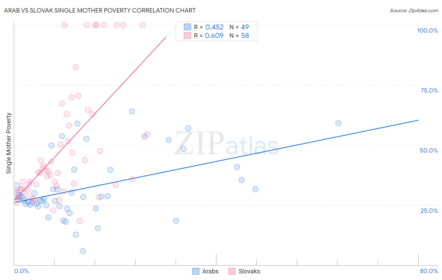 Arab vs Slovak Single Mother Poverty