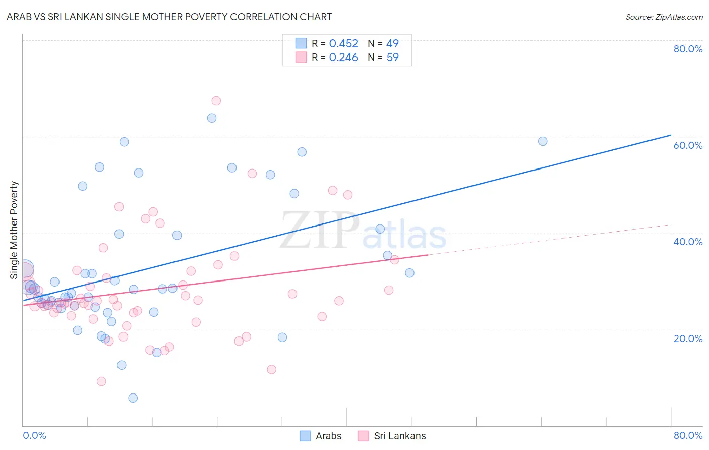 Arab vs Sri Lankan Single Mother Poverty