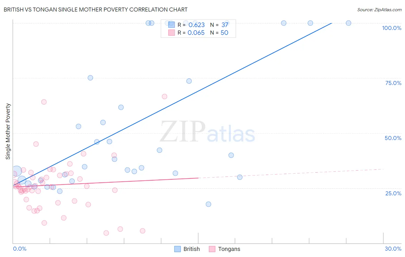 British vs Tongan Single Mother Poverty