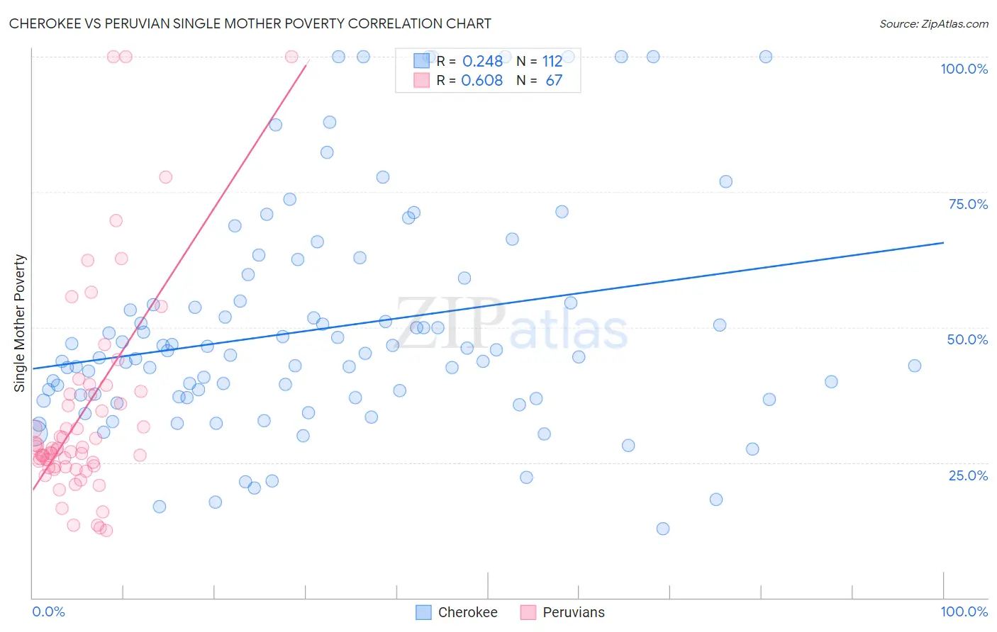 Cherokee vs Peruvian Single Mother Poverty