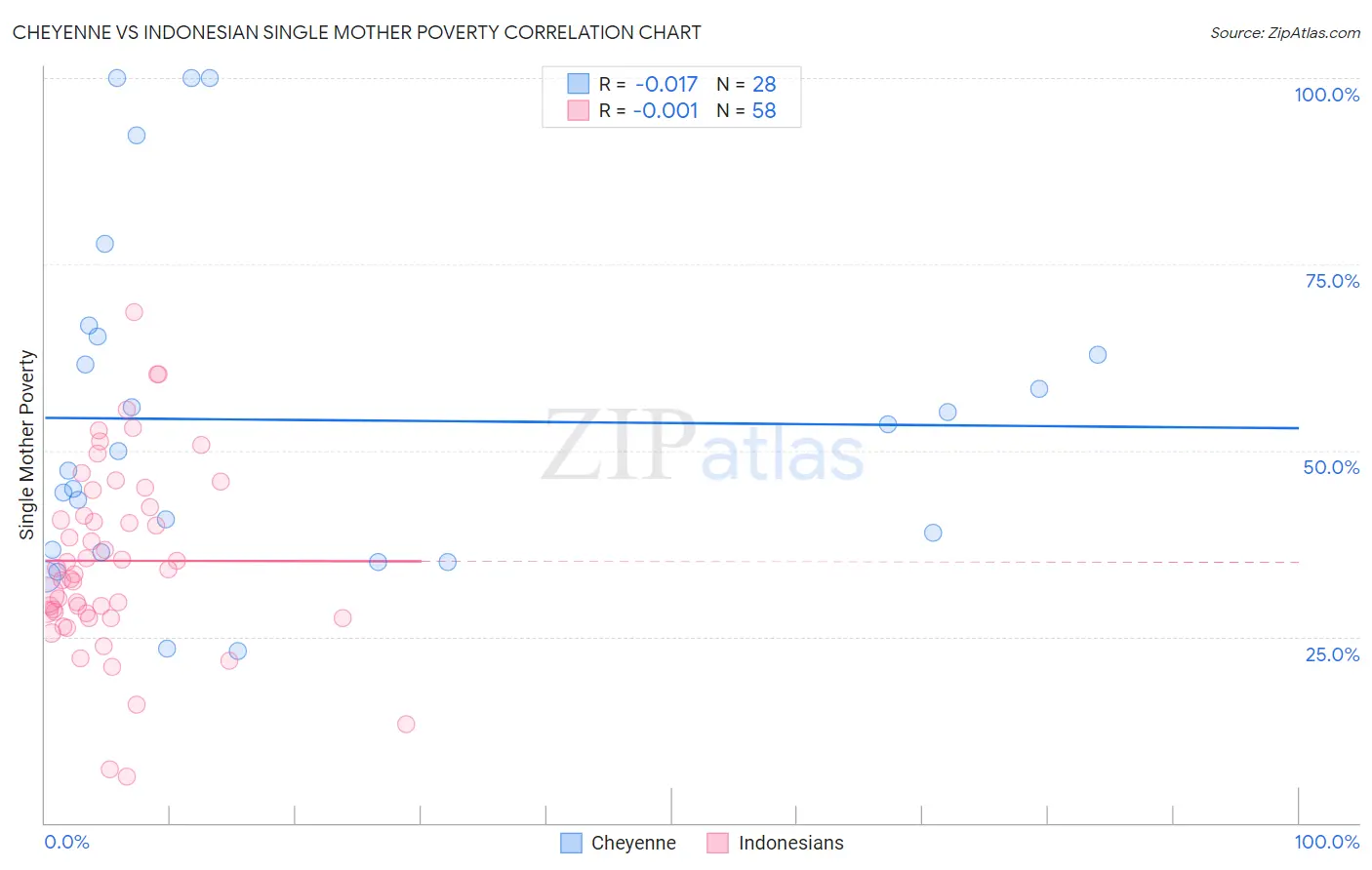 Cheyenne vs Indonesian Single Mother Poverty
