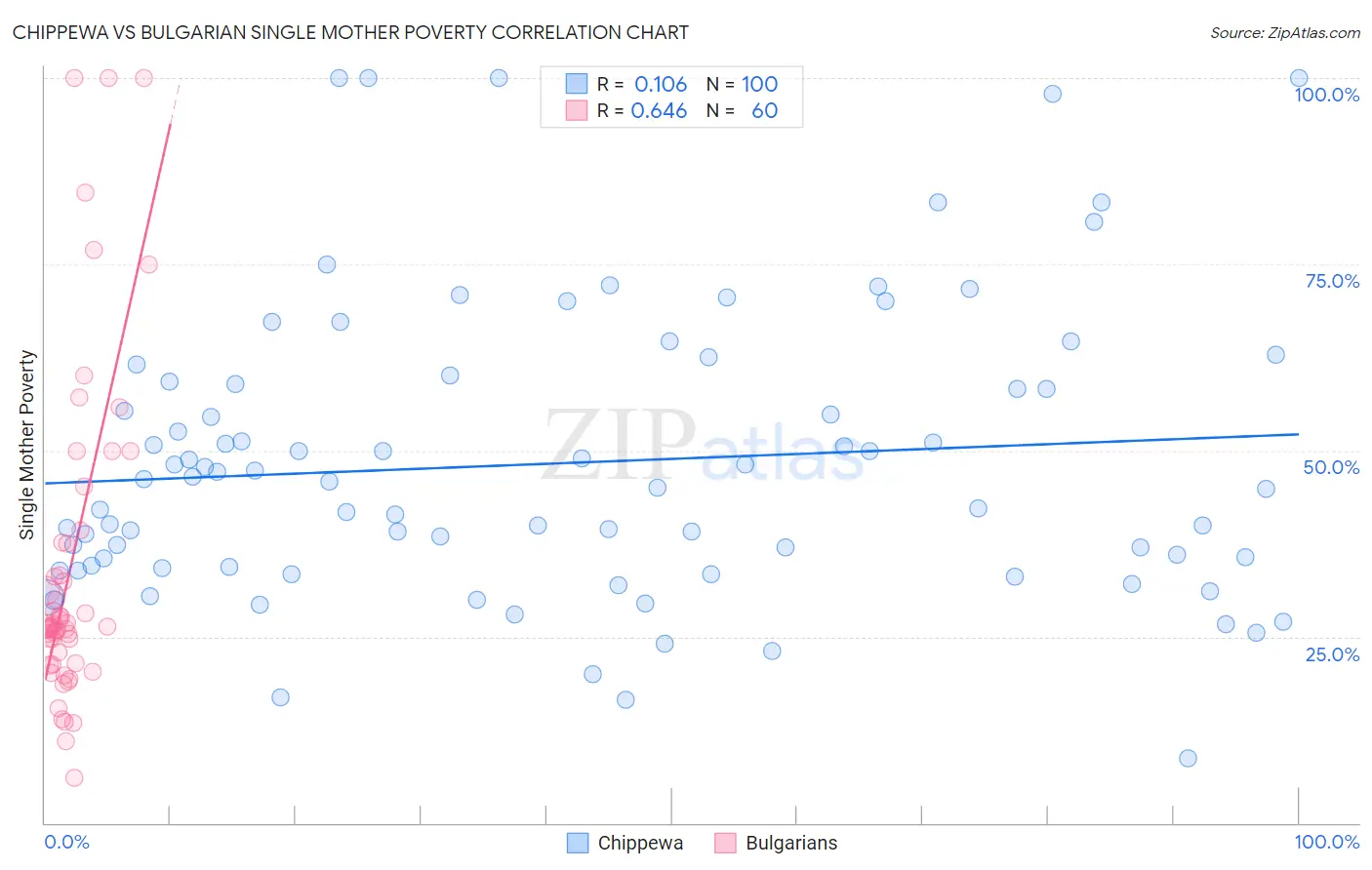 Chippewa vs Bulgarian Single Mother Poverty