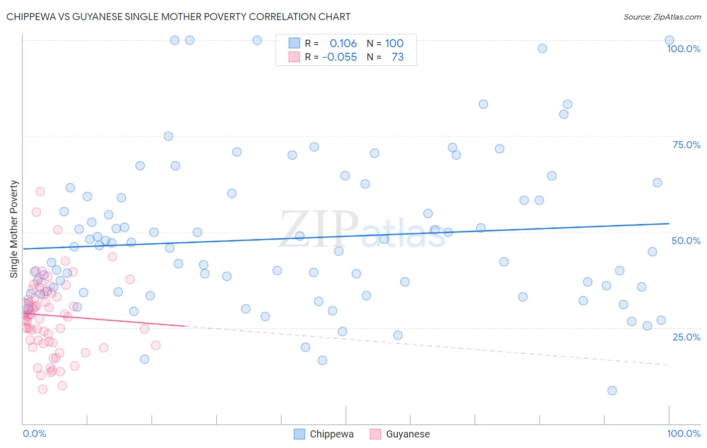 Chippewa vs Guyanese Single Mother Poverty
