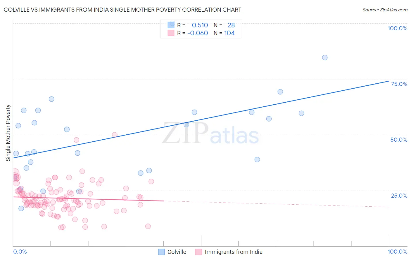 Colville vs Immigrants from India Single Mother Poverty