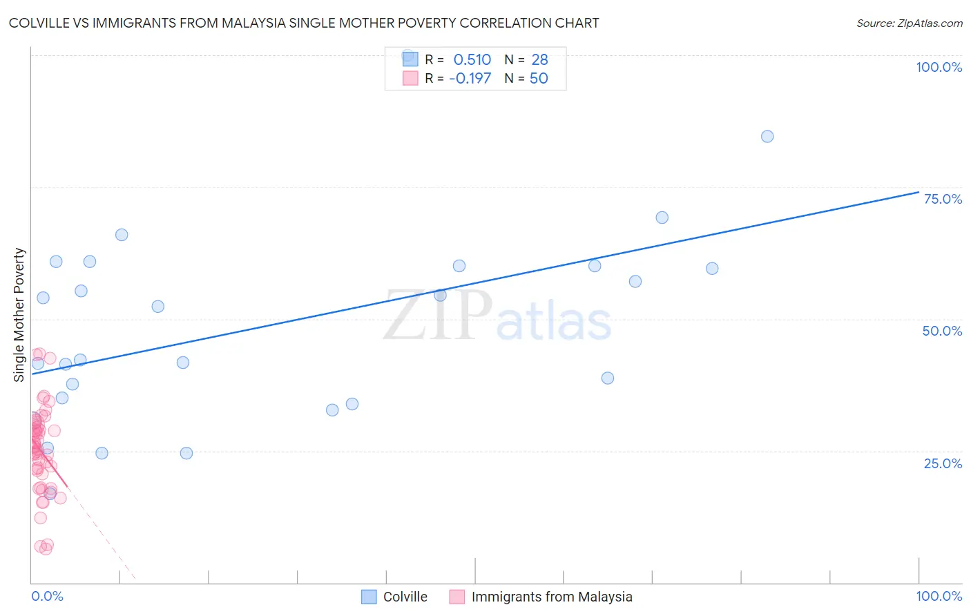 Colville vs Immigrants from Malaysia Single Mother Poverty