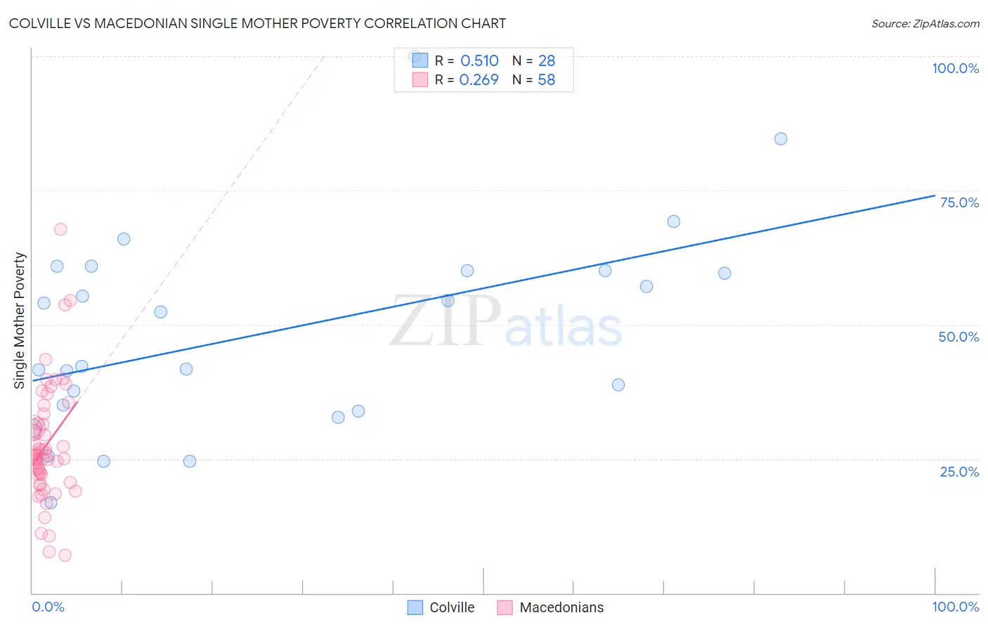 Colville vs Macedonian Single Mother Poverty