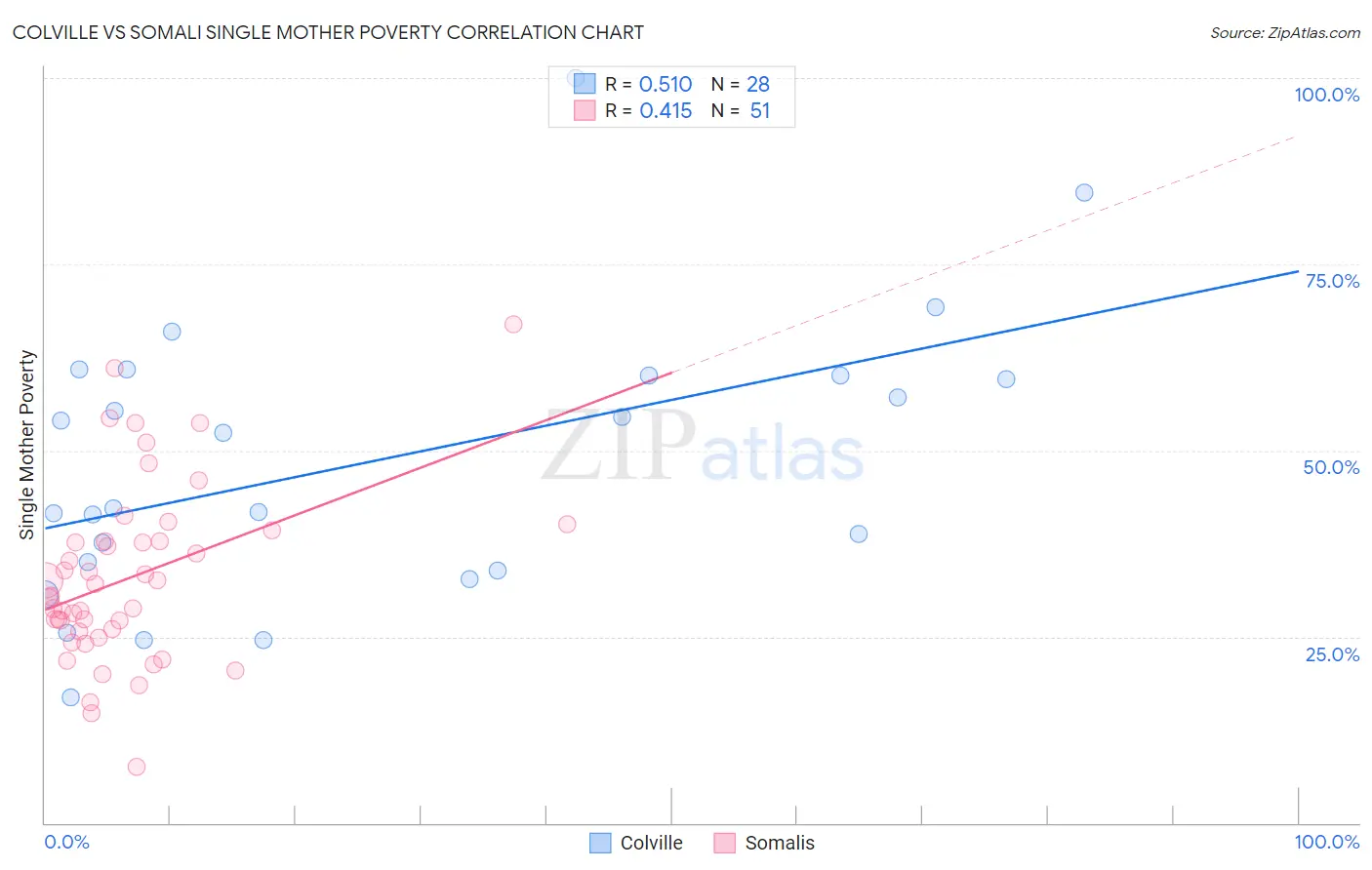 Colville vs Somali Single Mother Poverty