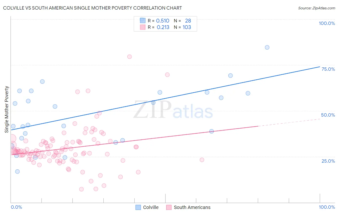 Colville vs South American Single Mother Poverty