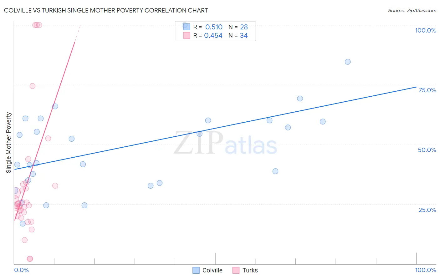 Colville vs Turkish Single Mother Poverty