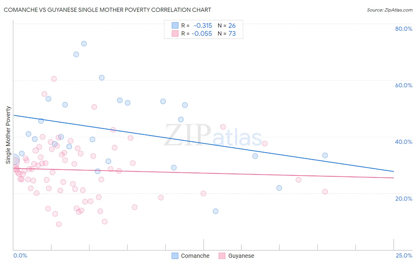 Comanche vs Guyanese Single Mother Poverty