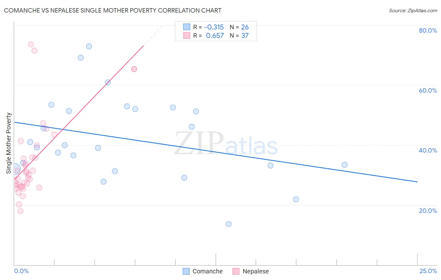 Comanche vs Nepalese Single Mother Poverty