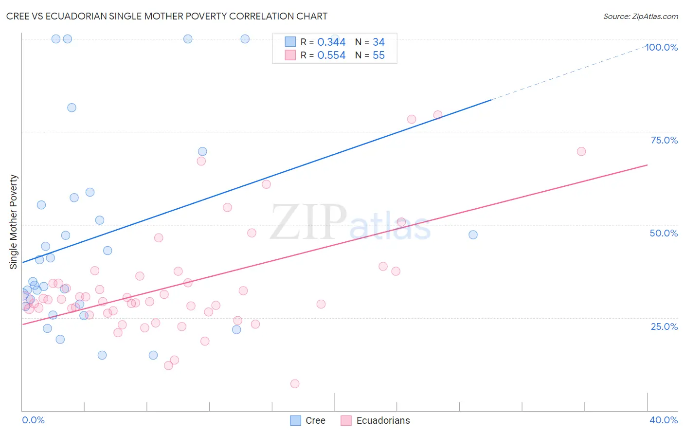 Cree vs Ecuadorian Single Mother Poverty