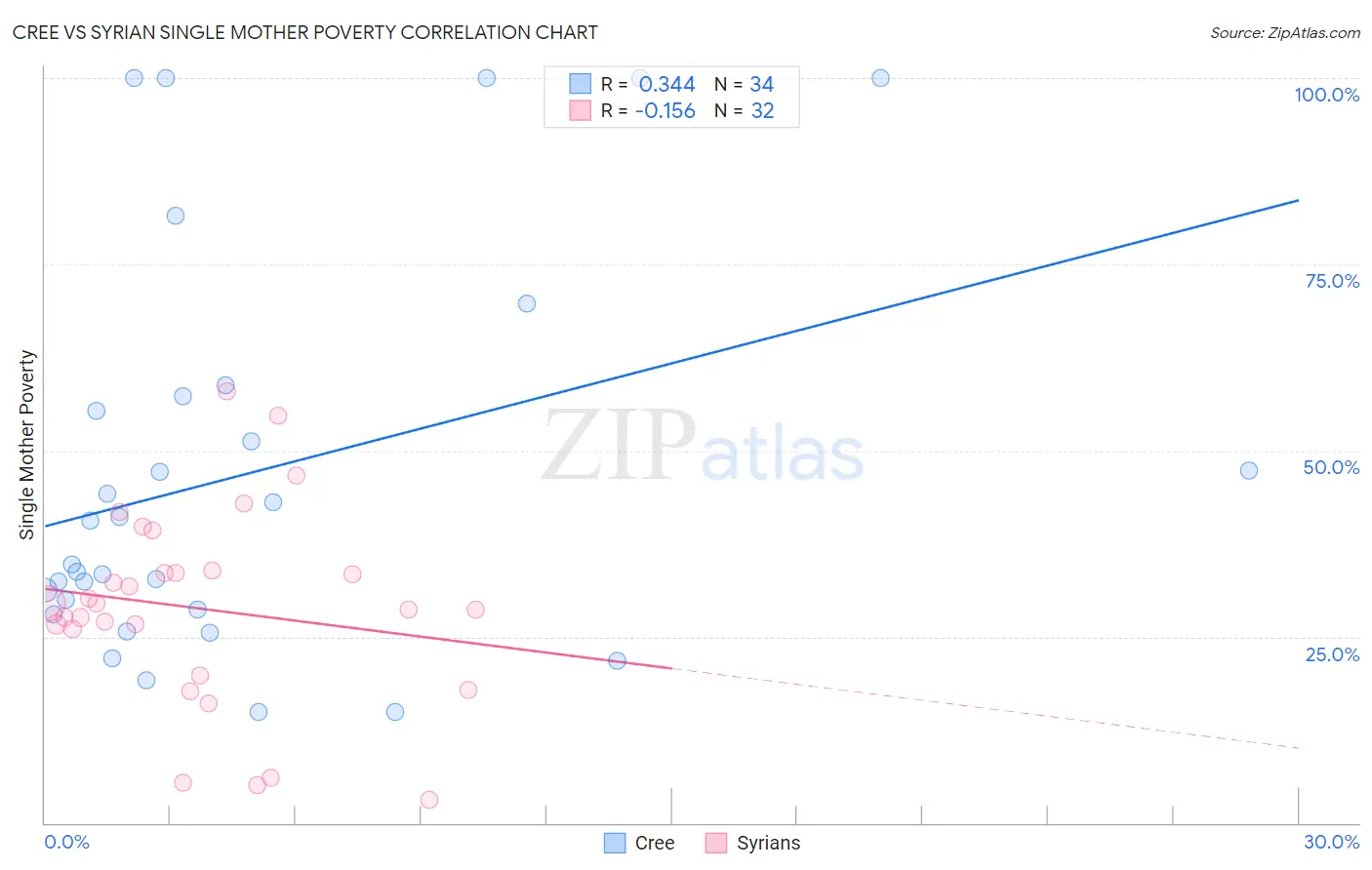 Cree vs Syrian Single Mother Poverty
