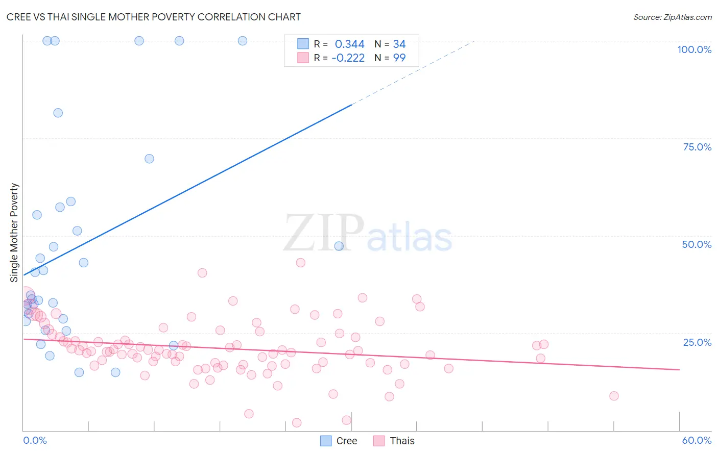 Cree vs Thai Single Mother Poverty
