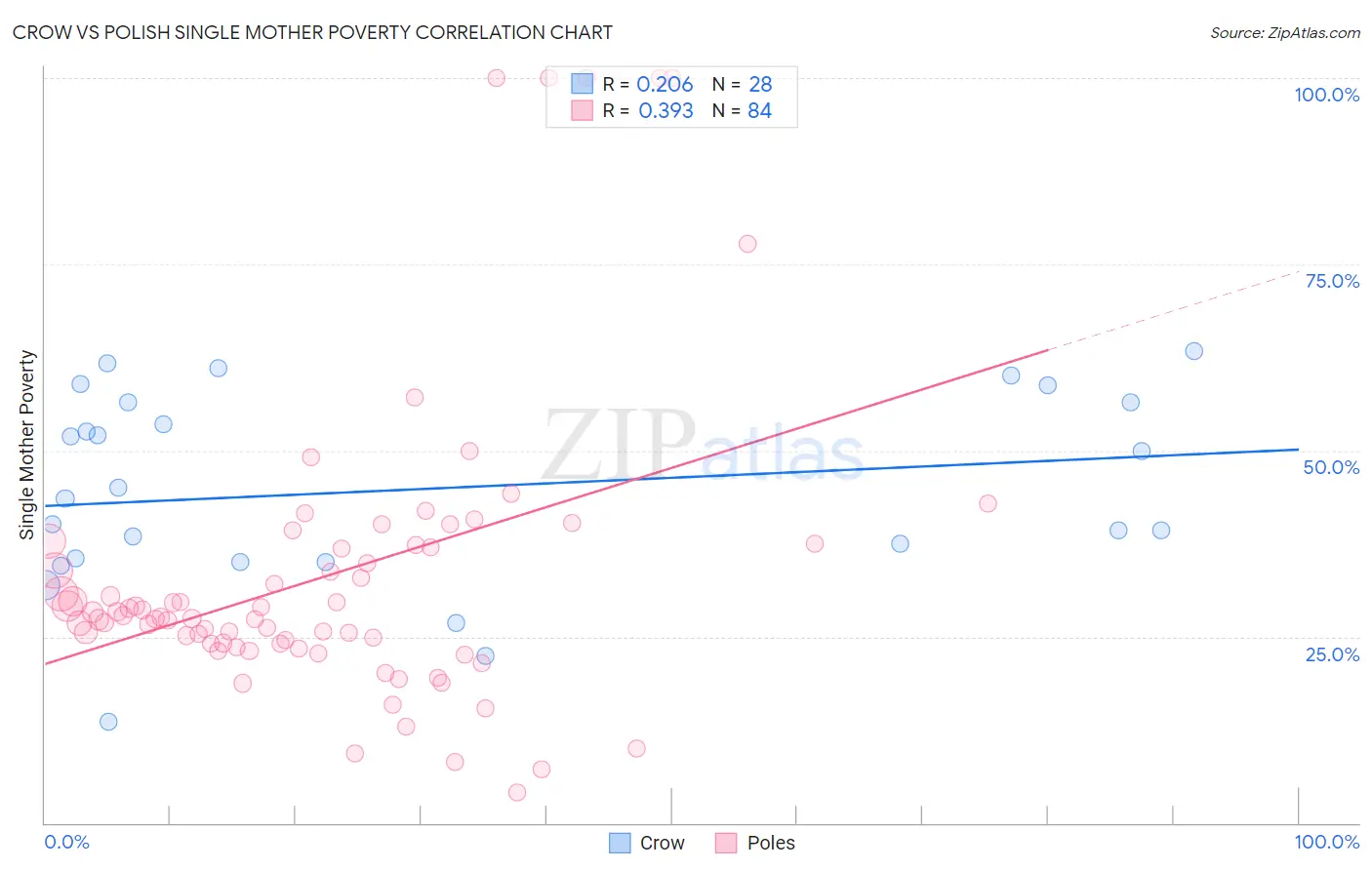 Crow vs Polish Single Mother Poverty