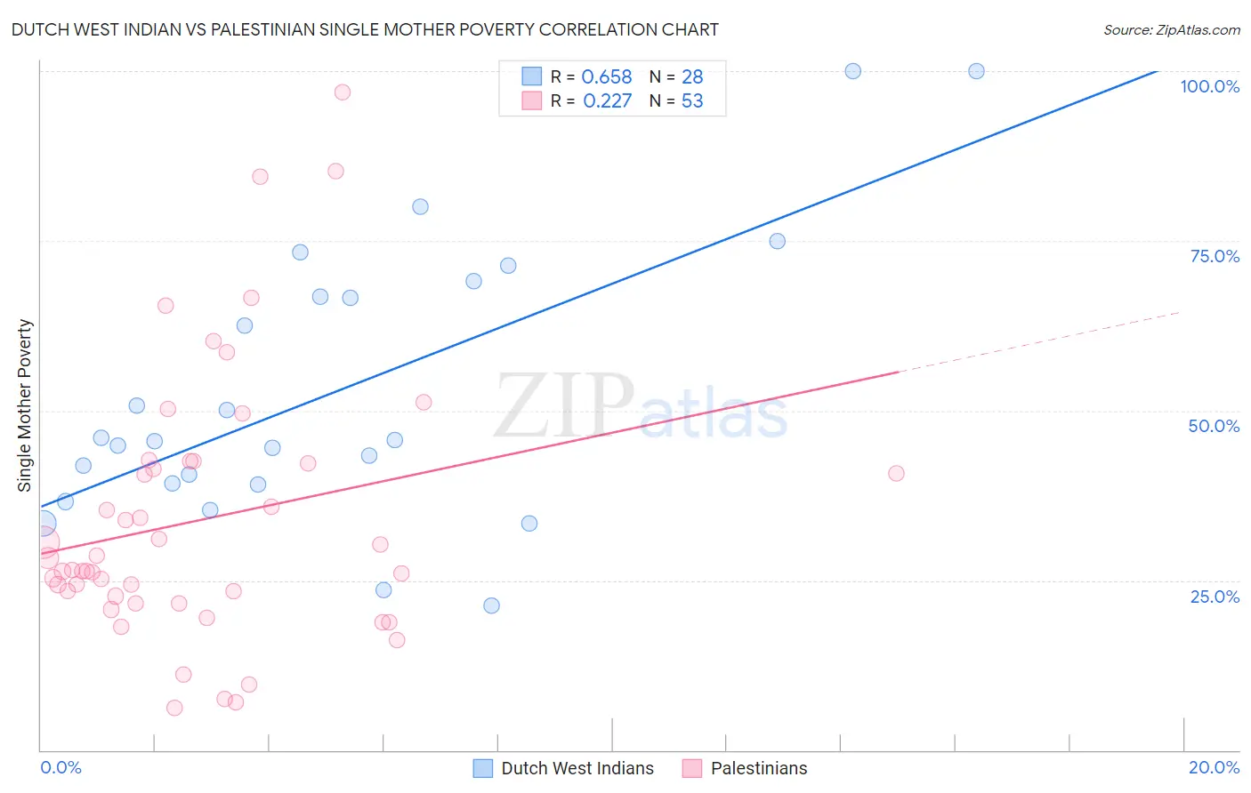 Dutch West Indian vs Palestinian Single Mother Poverty