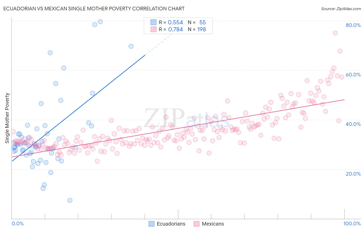 Ecuadorian vs Mexican Single Mother Poverty
